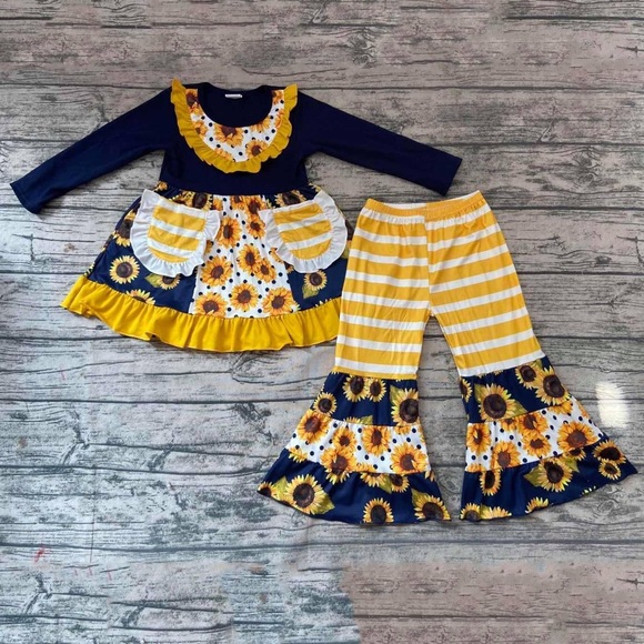 Other - Boutique Sunflower ruffle pants set